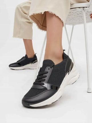 Sneakersy na koturnie DAVIS BLACK 36 - zdjęcie 3