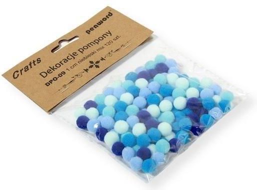 Zdjęcie Penword Dekoracje Pompony 1Cm Mix Niebieski 120Szt. - Toszek
