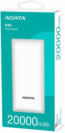 Adata C20 20000Mah Usb C Biały - zdjęcie 2