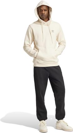 Bluza z kapturem męska adidas ESSEENTIALS beżowa JD2408 - zdjęcie 4