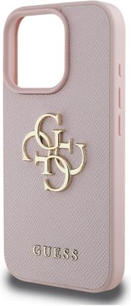 Guess Etui Grained Big 4G Logo Small Classic Do Iphone 16 Pro Różowy - zdjęcie 4