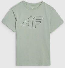 4F koszulka bawełniana t-shirt dla chłopca 4FJWSS25TTSHM2325 zielona