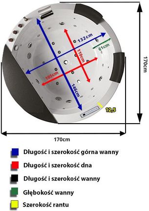 Hydrosan Della 170x170 DELLA916170OBUBL - zdjęcie 2