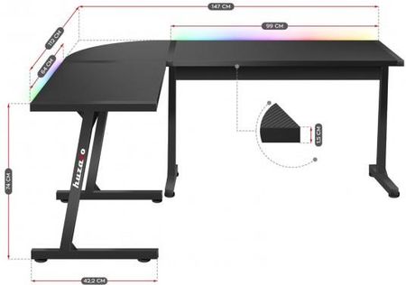 Huzaro Biurko Gamingowe Hero 6.0 Balck Rgb - zdjęcie 2