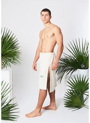 Kilt frotte wiązany OEKO-TEX® Standard YEYE Made in Nature Ecru XL - zdjęcie 5