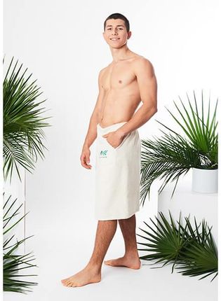 Kilt frotte z kieszenią wiązany OEKO-TEX® YEYE Made in Nature S/M Biały - zdjęcie 6