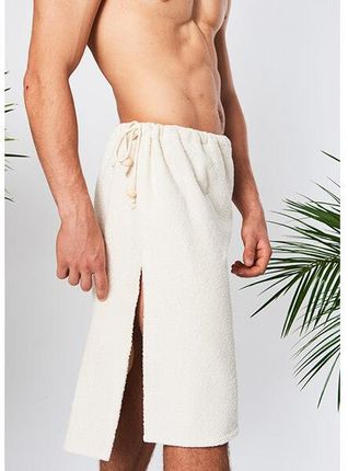 Kilt frotte wiązany OEKO-TEX® Standard YEYE Made in Nature Biały XL - zdjęcie 3