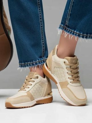 Damskie Sneakersy ASTOR Buty Sportowe Beżowe Wzór 38 - zdjęcie 2