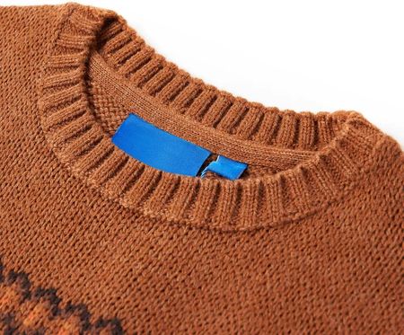 Sweter dziecięcy z dzianiny, koniakowy, 92 - zdjęcie 2