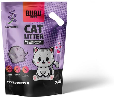 Bubu Pets Żwirek Silikonowy Niezbrylający Micro Lavender Fioletowy 3X7,2L - zdjęcie 2