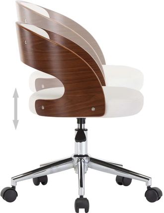 Zakito Krzesło Biurowe Białe 48X53X(66,5-74,5) Cm Stylowy, Ergonomiczne, Łatwe Do Czyszczenia - zdjęcie 2
