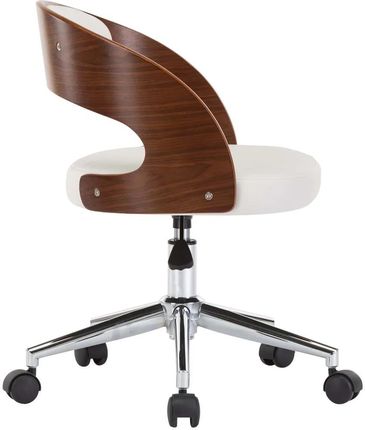Zakito Krzesło Biurowe Białe 48X53X(66,5-74,5) Cm Stylowy, Ergonomiczne, Łatwe Do Czyszczenia - zdjęcie 3