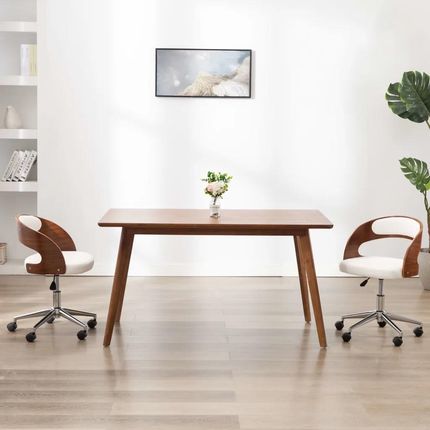 Zakito Krzesło Biurowe Białe 48X53X(66,5-74,5) Cm Stylowy, Ergonomiczne, Łatwe Do Czyszczenia - zdjęcie 4