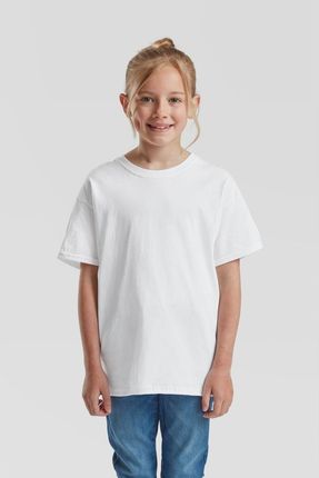T-Shirt Koszulka Dziecięca Wf Bawełna Fruit of the Loom 610330 Biała 98 cm - zdjęcie 2