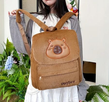 Pluszowy plecak kapibara tornister torba plecaczek 30 cm New Model 2025 - zdjęcie 4
