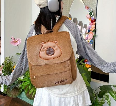 Pluszowy plecak kapibara tornister torba plecaczek 30 cm New Model 2025 - zdjęcie 2