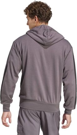 Bluza z kapturem męska adidas ESSENTIALS 3-STRIPES szara JE6365 - zdjęcie 2