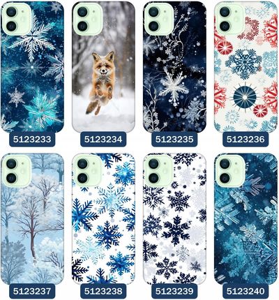 Etui Do Iphone 12 Mini Zimowe Zima Śnieg Śnieżynki Mróz - zdjęcie 2