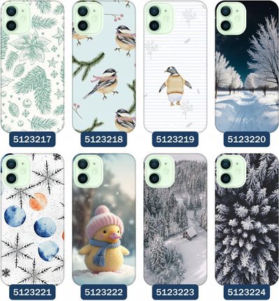 Etui Do Iphone 12 Mini Zimowe Zima Śnieg Śnieżynki Mróz - zdjęcie 3