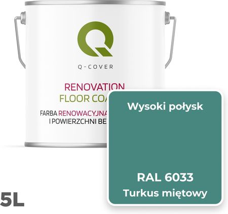 Farba Do Renowacji Posadzek Turkus Miętowy Ral 6033 Połysk 5L - zdjęcie 5