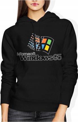 Windows 95 vintage retro Damska bluza z kapturem (S, Szary) - zdjęcie 2