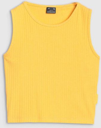Damski crop top 4F 4FRSS25TSLEF234 - żółty - zdjęcie 2