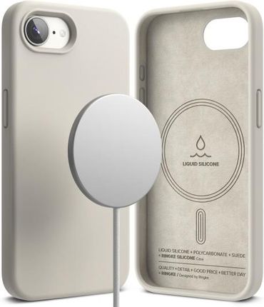 Ringke Etui Silicone Magnetic Magsafe Beżowe Do Iphone 16E - zdjęcie 6