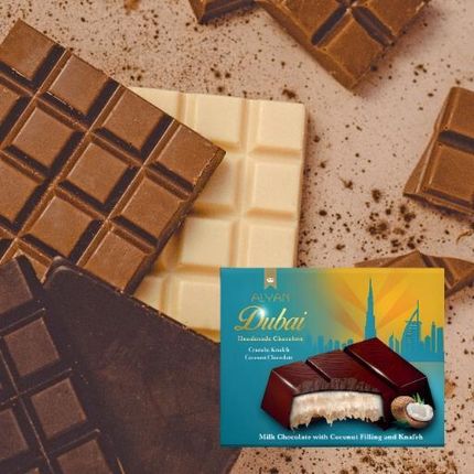 Alyan Czekolada Mleczna Dubajska Z Nadzieniem Kokosowym I Kunafą 100g Hit - zdjęcie 3