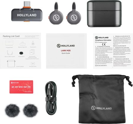 Hollyland LARK M2S Duo Wireless Lavalier Microphone with USB-C Plug (Duo, Space Gray)* - zdjęcie 2