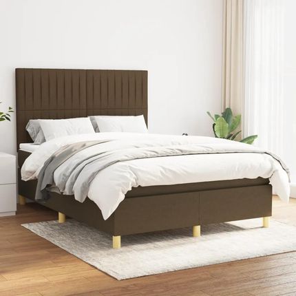 Zakito Home Łóżko Kontynentalne 140X200Cm Ciemny Brąz Sprężyny Kieszeniowe (Zh3142500) - zdjęcie 2