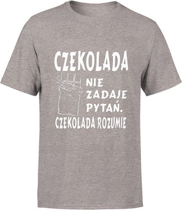 Czekolada nie zadaje pytań czekolada rozumie śmieszna Męska koszulka (L, Zielony) - zdjęcie 2