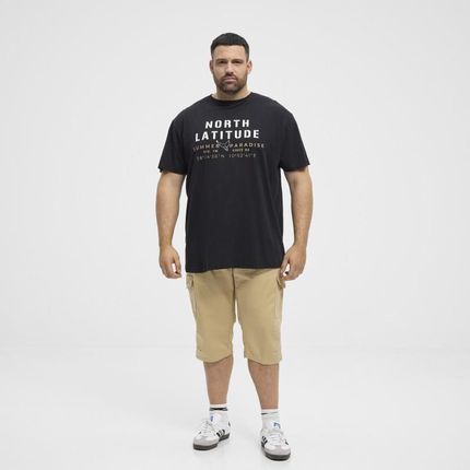 T-shirt z nadrukiem NORTH LATITUDE czarny - zdjęcie 3
