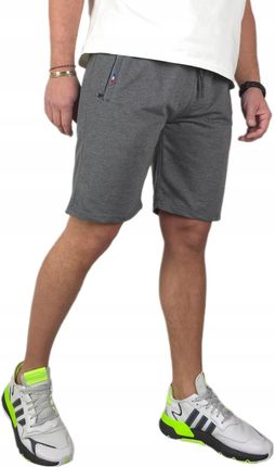Krótkie Spodenki męskie Dresowe z Kieszeniami na Zamek dresy szorty r. XL - zdjęcie 2