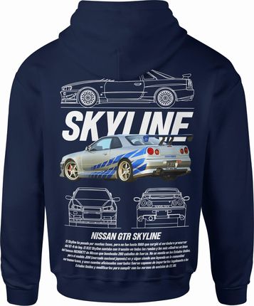 Nissan Skyline Gtr Męska bluza z kapturem (M, Szary) - zdjęcie 2