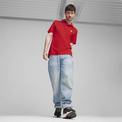 Koszulka polo męska Puma FERRARI RACE czerwone 62380102 - zdjęcie 4