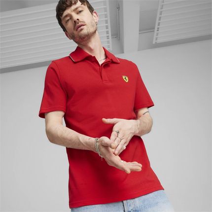 Koszulka polo męska Puma FERRARI RACE czerwone 62380102 - zdjęcie 3