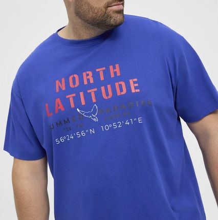 T-shirt z nadrukiem NORTH LATITUDE niebieski - zdjęcie 3
