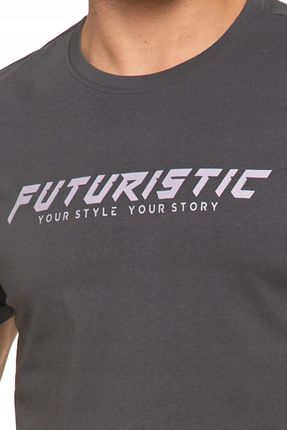 Moraj T-Shirt Męski Bawełniany Z Napisem Klasyczny Krótki Rękaw Koszulka M - zdjęcie 4