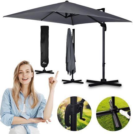 Parasol Ogrodowy Składany 8 Segmentowy 420 cm Z Pokrowcem Plonos Pl-883