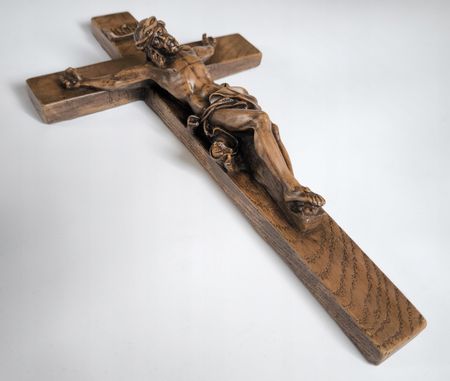Krzyż na ścianę jak Drewniany Płaskorzeźba |do zawieszenia wiszący - zdjęcie 3