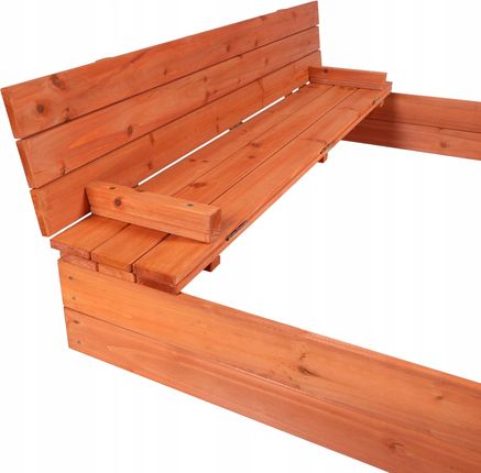 Bauerkraft Drewniana Piaskownica Ogrodowa Z Daszkiem Zamykana Ławki 120X120 Zielona - zdjęcie 3