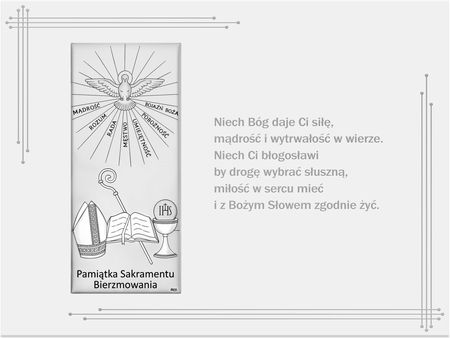 SREBRNY OBRAZEK NA BIERZMOWANIE Z ŻYCZENIAMI DARY DUCHA ŚWIĘTEGO PREZENT - zdjęcie 5