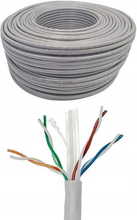 Kabel sieciowy skrętka LAN Netrack cat 6 UTP, szary, 50m , CCA - zdjęcie 2