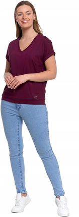 Bluzka Damska Bawełniana Domieszka Modalu Dekolt V Regular Fit Moraj XL - zdjęcie 5