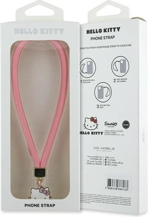 Hello Kitty Nylon Cord Kitty Head - Zawieszka do telefonu (różowy) - zdjęcie 2
