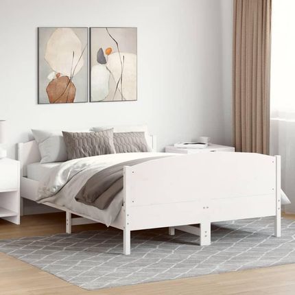 Dkd Home Decor Łóżko Z Litego Drewna Bez Materaca Białe 160x200 Drewno Sosnowe (4593216168) - zdjęcie 2