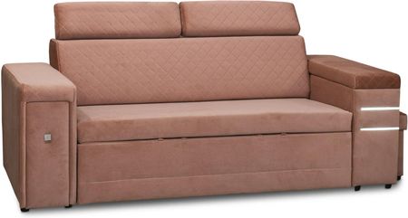 Nowoczesna Sofa KESLER I, podświetlenie + 2 x pufy, ruchome zagłówki - zdjęcie 4
