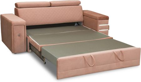 Nowoczesna Sofa KESLER I, podświetlenie + 2 x pufy, ruchome zagłówki - zdjęcie 2