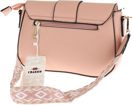 CHARRO Włoska Torebka Damska Kuferek Miejska Listonoszka CH667864 Pink - zdjęcie 4