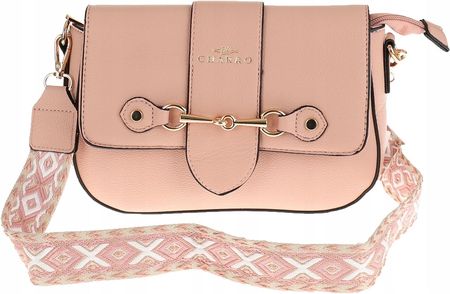 CHARRO Włoska Torebka Damska Kuferek Miejska Listonoszka CH667864 Pink - zdjęcie 5